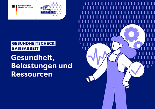Broschüren-Cover "Gesundheitscheck Basisarbeit: Gesundheit, Belastung und Ressourcen"