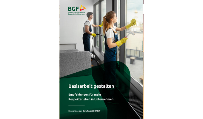 Broschüren-Cover "Basisarbeit gestalten – Empfehlungen für mehr Respekterleben in Unternehmen"