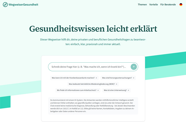 Ein Bild von der Webseite "Gesundheitswissen leicht erklärt"